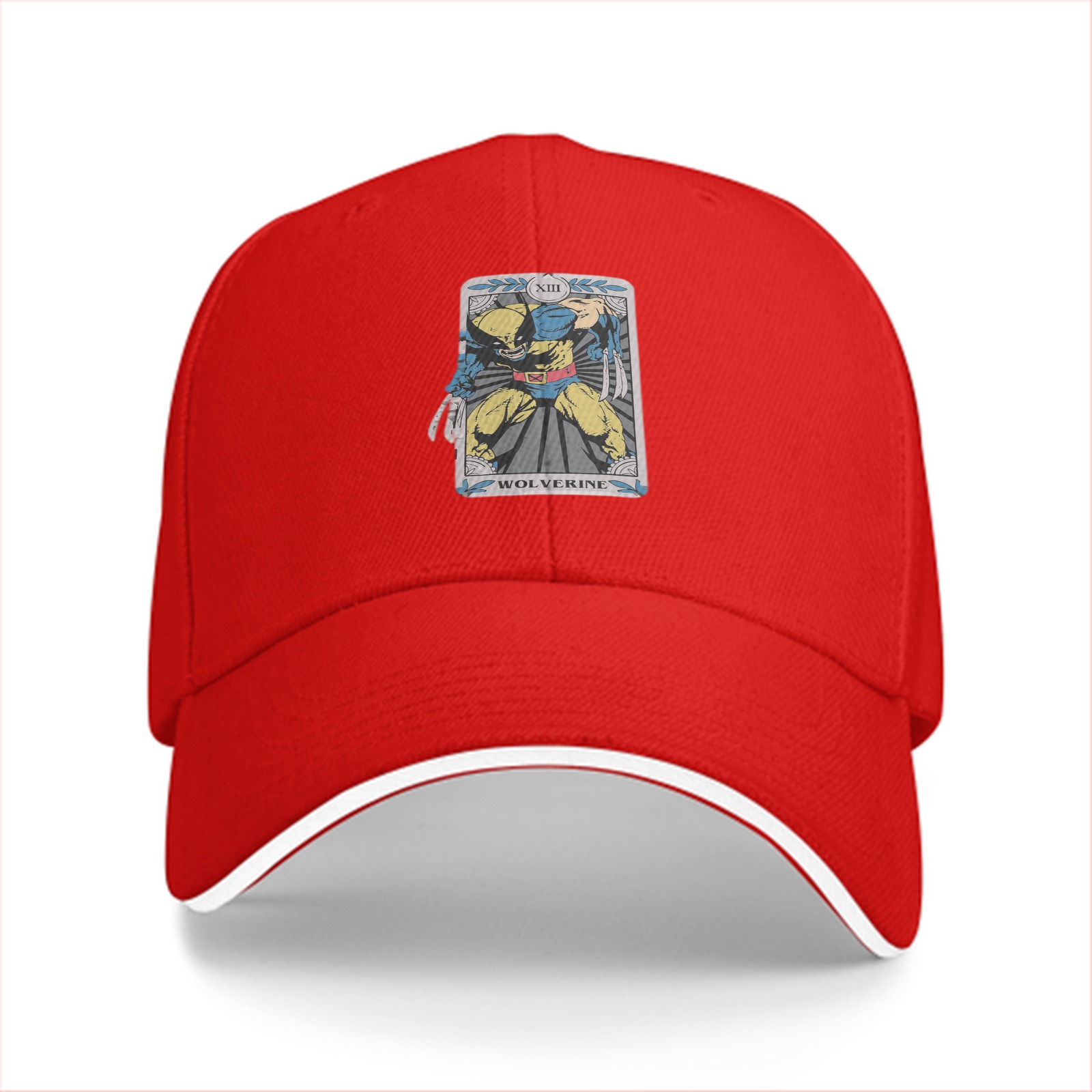 Black Baseball Cap With Wolverine Tarot Card Graphic