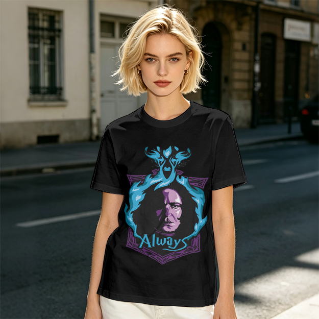 Olive T-Shirt With Severus Snape 'Always' Graphic Print