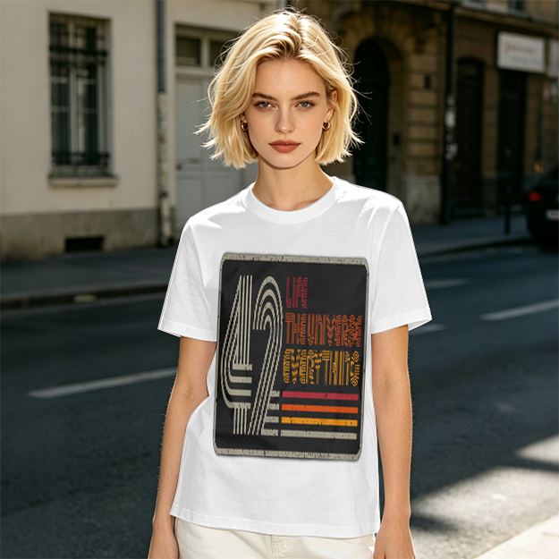 42 Life The Universe Everything Retro Graphic Olive T-Shirt