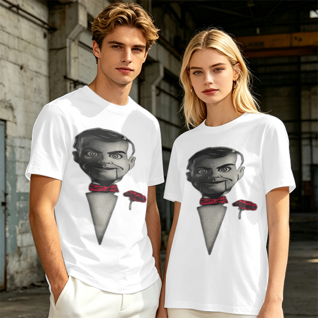 Olive T-Shirt With Ventriloquist Dummy Print