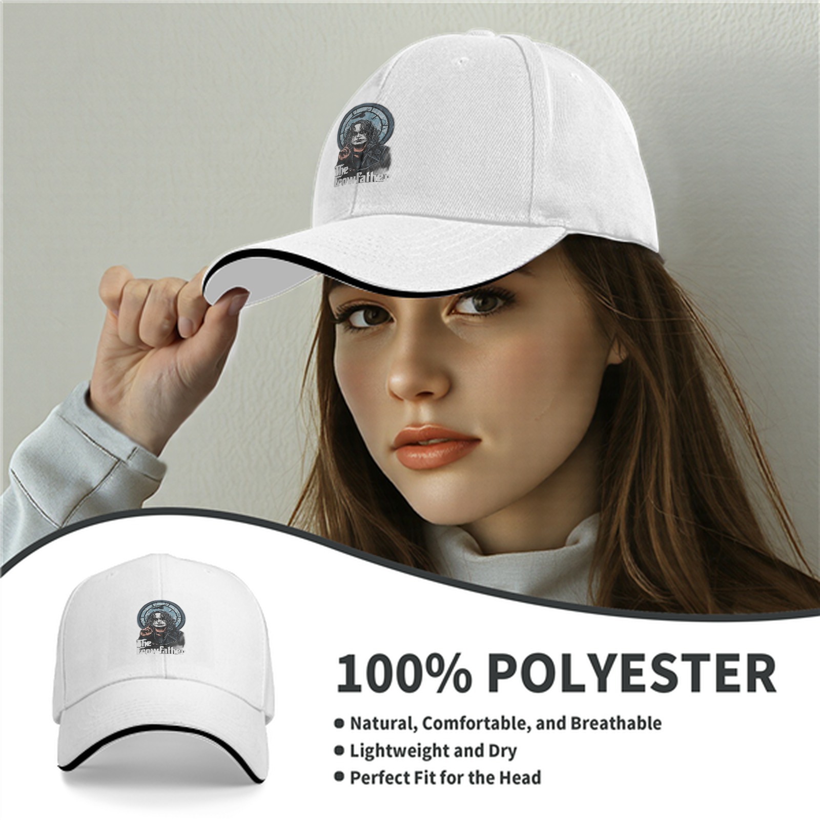 The Crowfather Graphic Black Baseball Cap