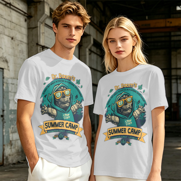 Dr. Doom's Summer Camp Themed Graphic T-Shirt