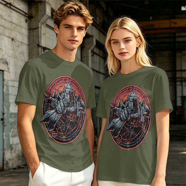 Olive T-Shirt Featuring Alphonse Elric Fullmetal Alchemist Artwork