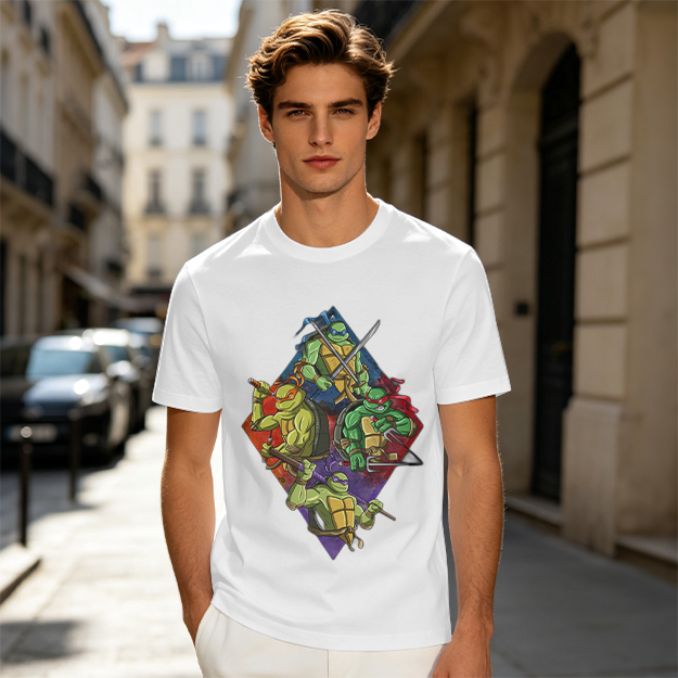 Olive T-Shirt Featuring Teenage Mutant Ninja Turtles Graphic