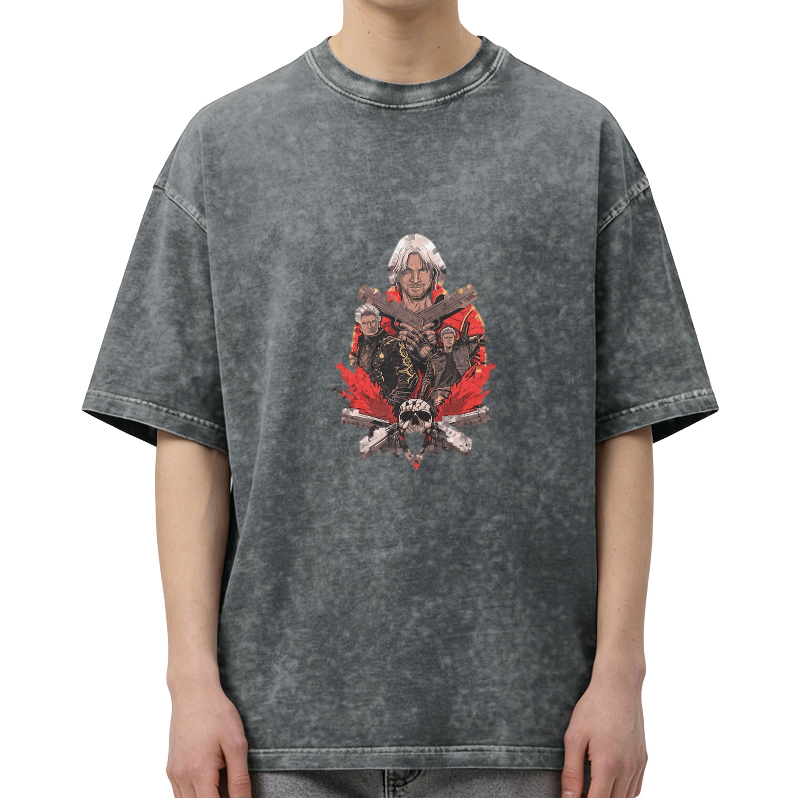 Devil May Cry Character Graphic Dark Wash T-Shirt