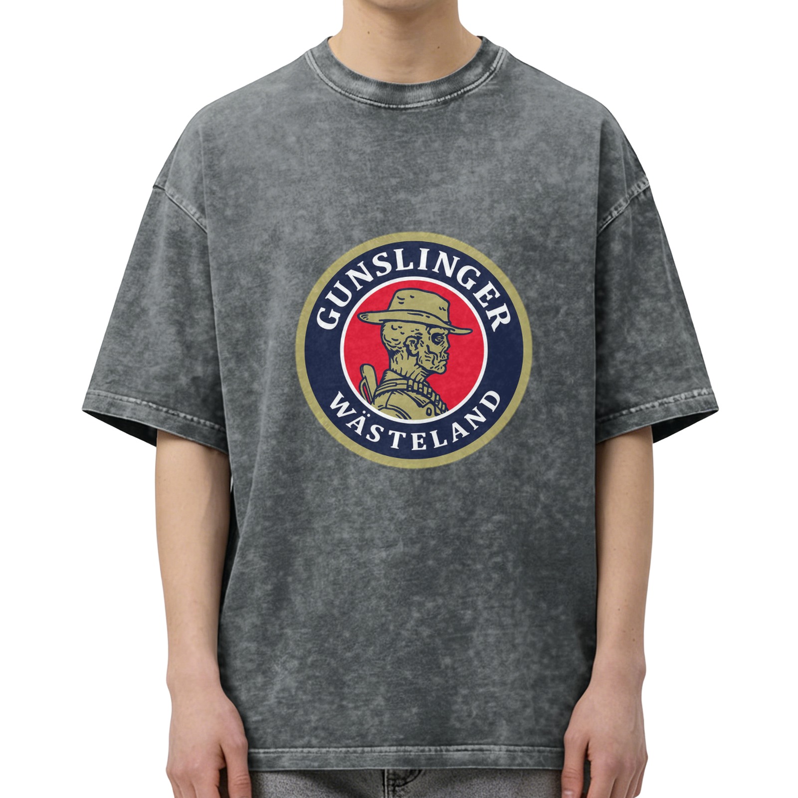 Wasteland Gunslinger Skeleton Graphic Stonewashed T-Shirt