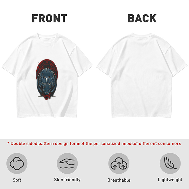 Olive T-Shirt With Futuristic Alien Helmet Graphic Print
