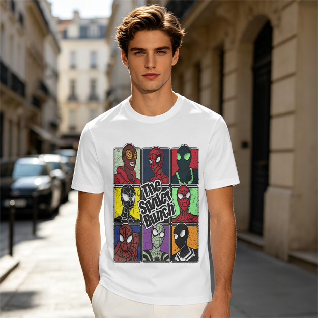 Olive T-Shirt Featuring The Spider Bunch Multiverse Character Art