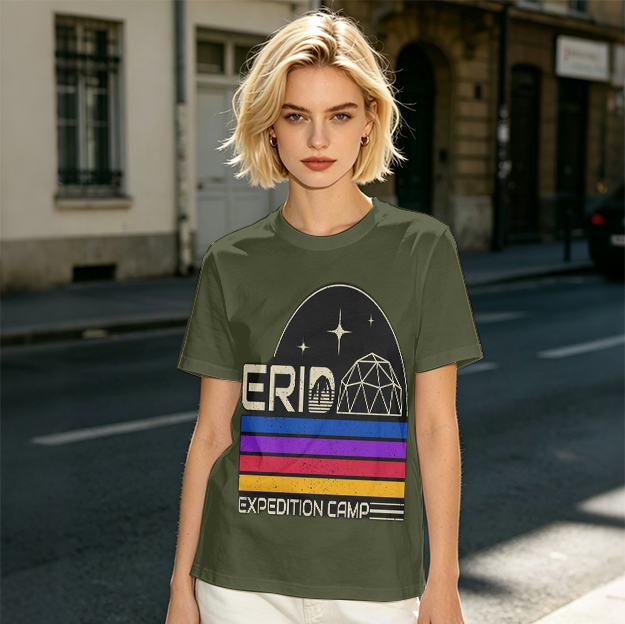 Erid Expedition Camp Retro Space Graphic T-Shirt Design
