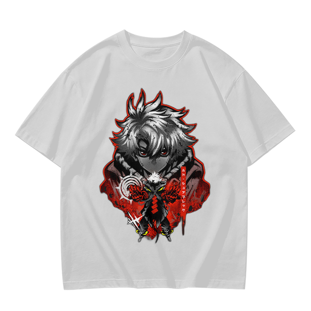Olive Anime Character Graphic Short Sleeve T-Shirt