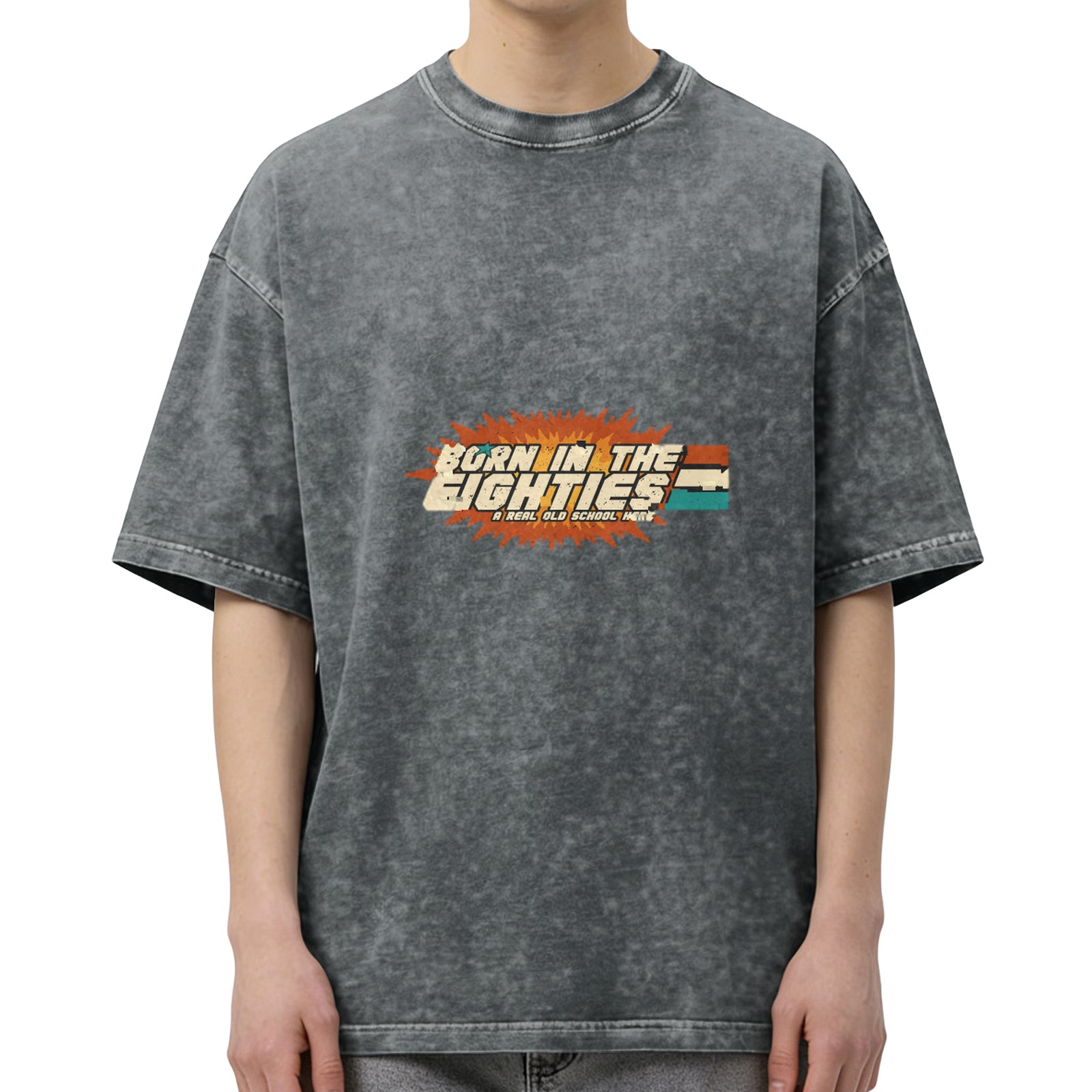 Vintage Born in the Eighties Graphic Washed T-Shirt