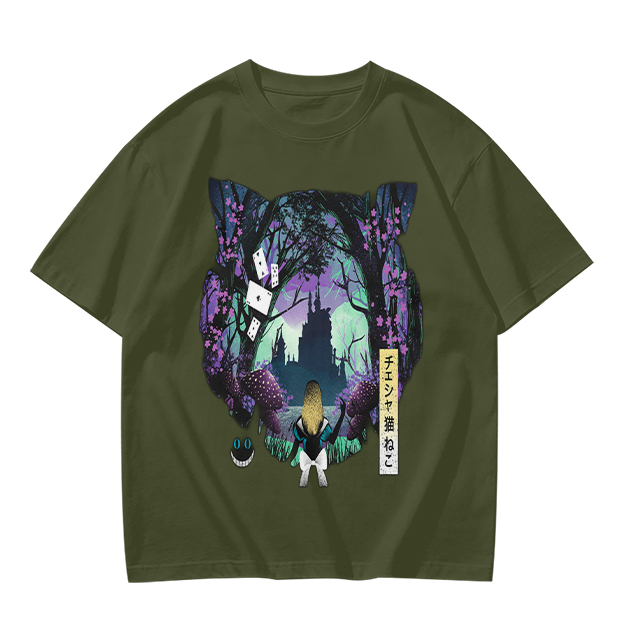 Cheshire Cat Wonderland Forest Graphic Tee