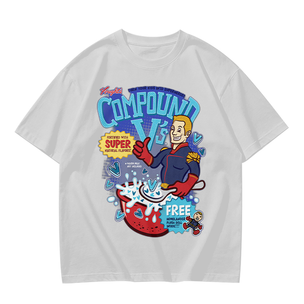Compound V's Cereal Themed Superhero Graphic T-Shirt