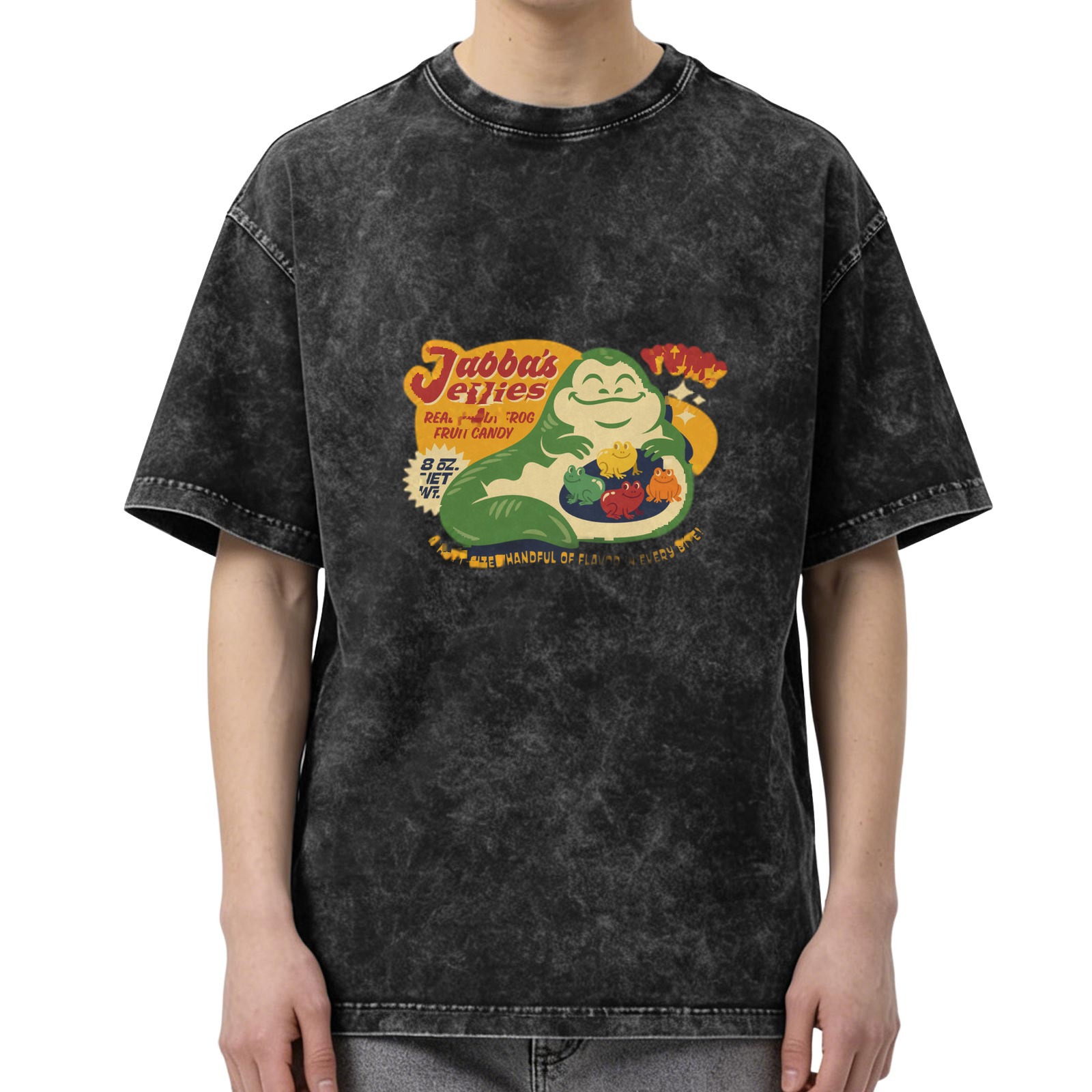 Jabba's Jellies Graphic Acid Wash Black T-Shirt