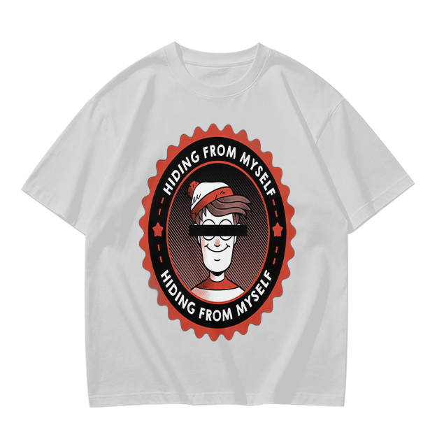 Olive T-Shirt With Hiding From Myself Graphic Print