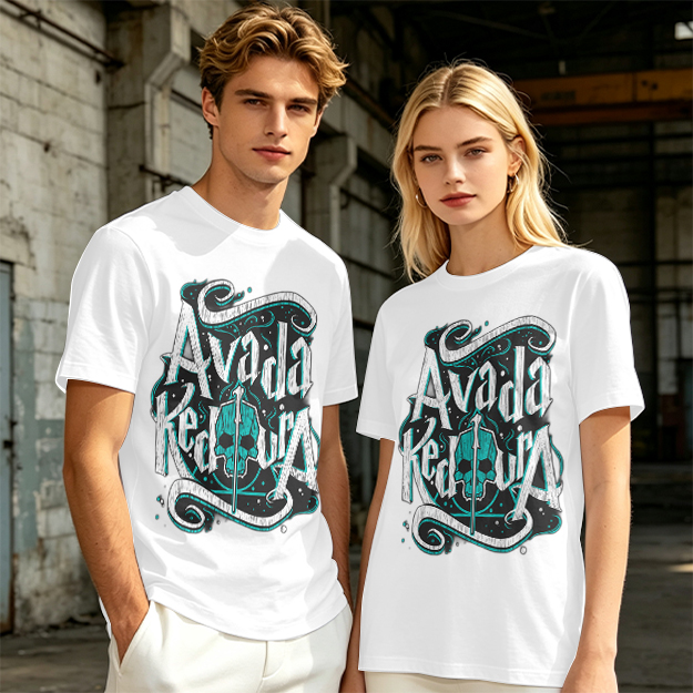 Olive T-Shirt With Avada Kedavra Dark Magic Skull Graphic