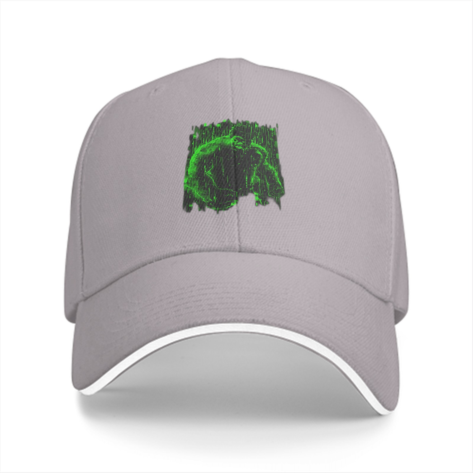 Black Baseball Cap With Green Abstract Art Graphic
