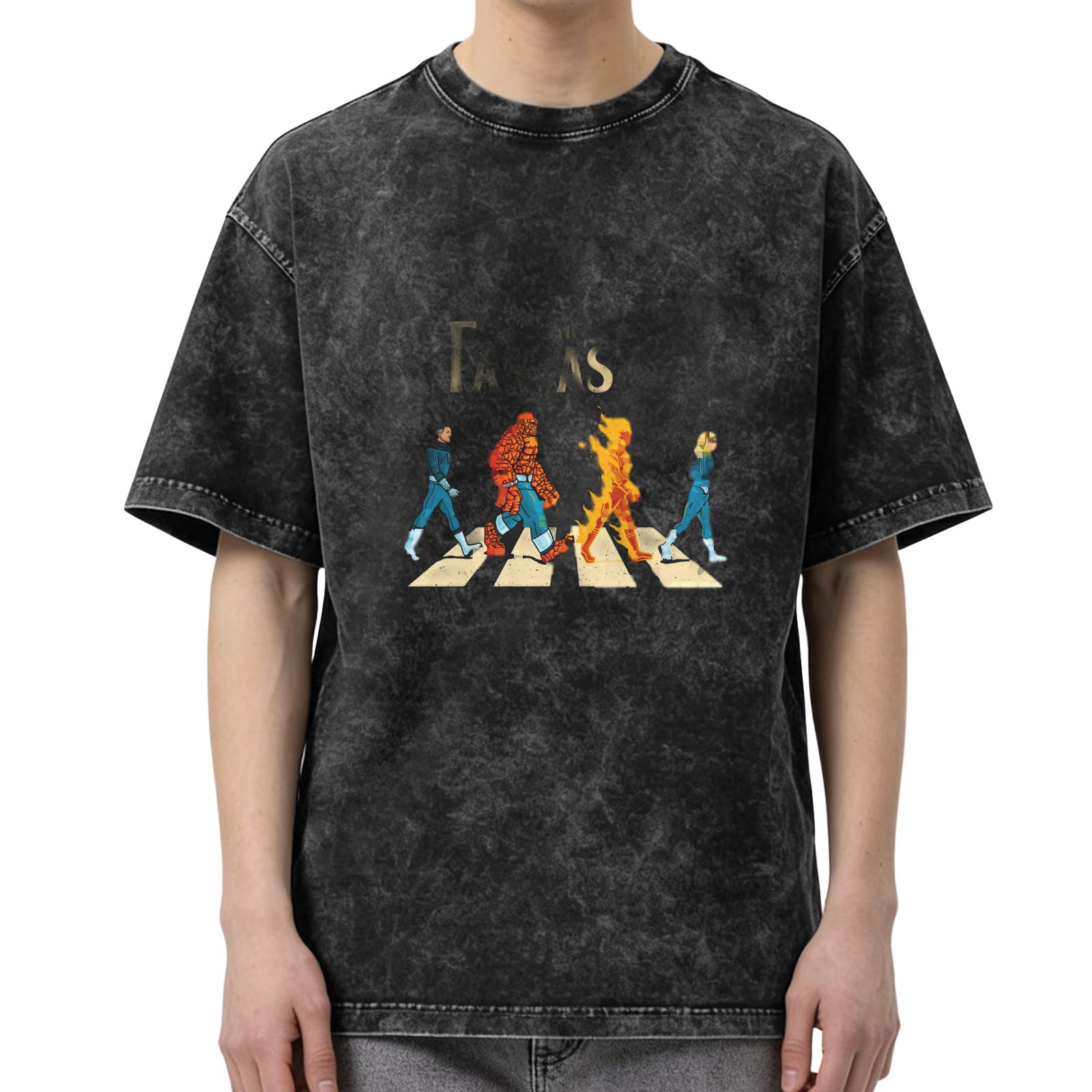 Fantastic Four Abbey Road Parody Vintage Wash T-Shirt