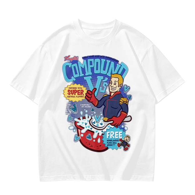 Compound V's Cereal Themed Superhero Graphic T-Shirt