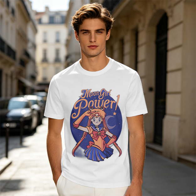 Moon Girl Power Anime Character Graphic T-Shirt