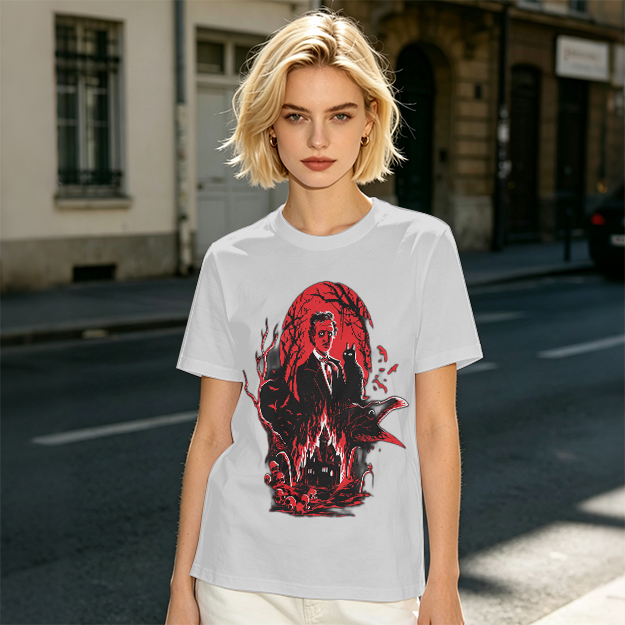 Edgar Allan Poe Gothic Horror Graphic T-Shirt