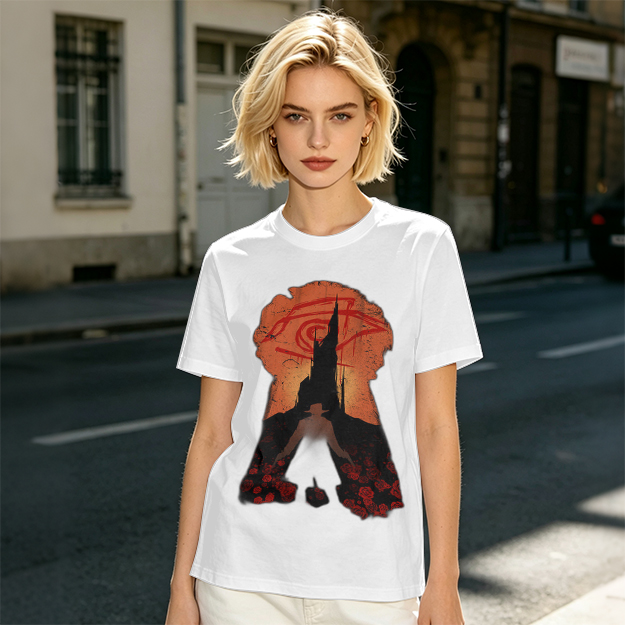 Olive T-Shirt With Dark Tower Keyhole Silhouette Art Print