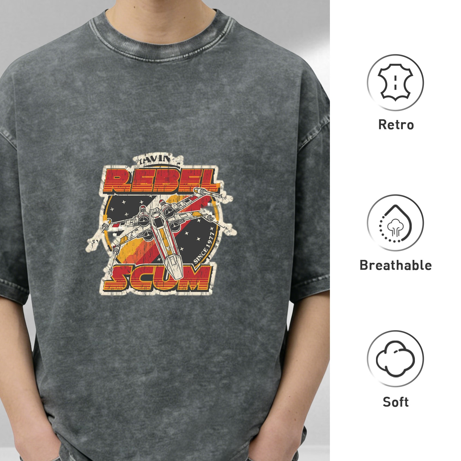 Star Wars Rebel Scum X-Wing Vintage Wash Graphic T-Shirt