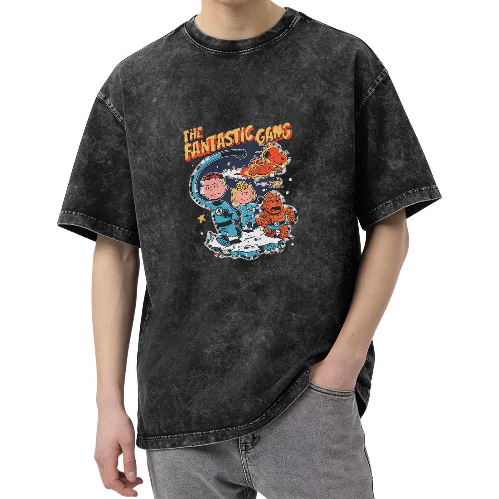 The Fantastic Gang Peanuts Superhero Graphic Vintage T-Shirt