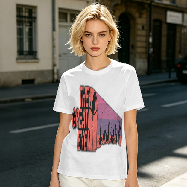 Olive T-Shirt with The Great Eye Sunset Graphic Print