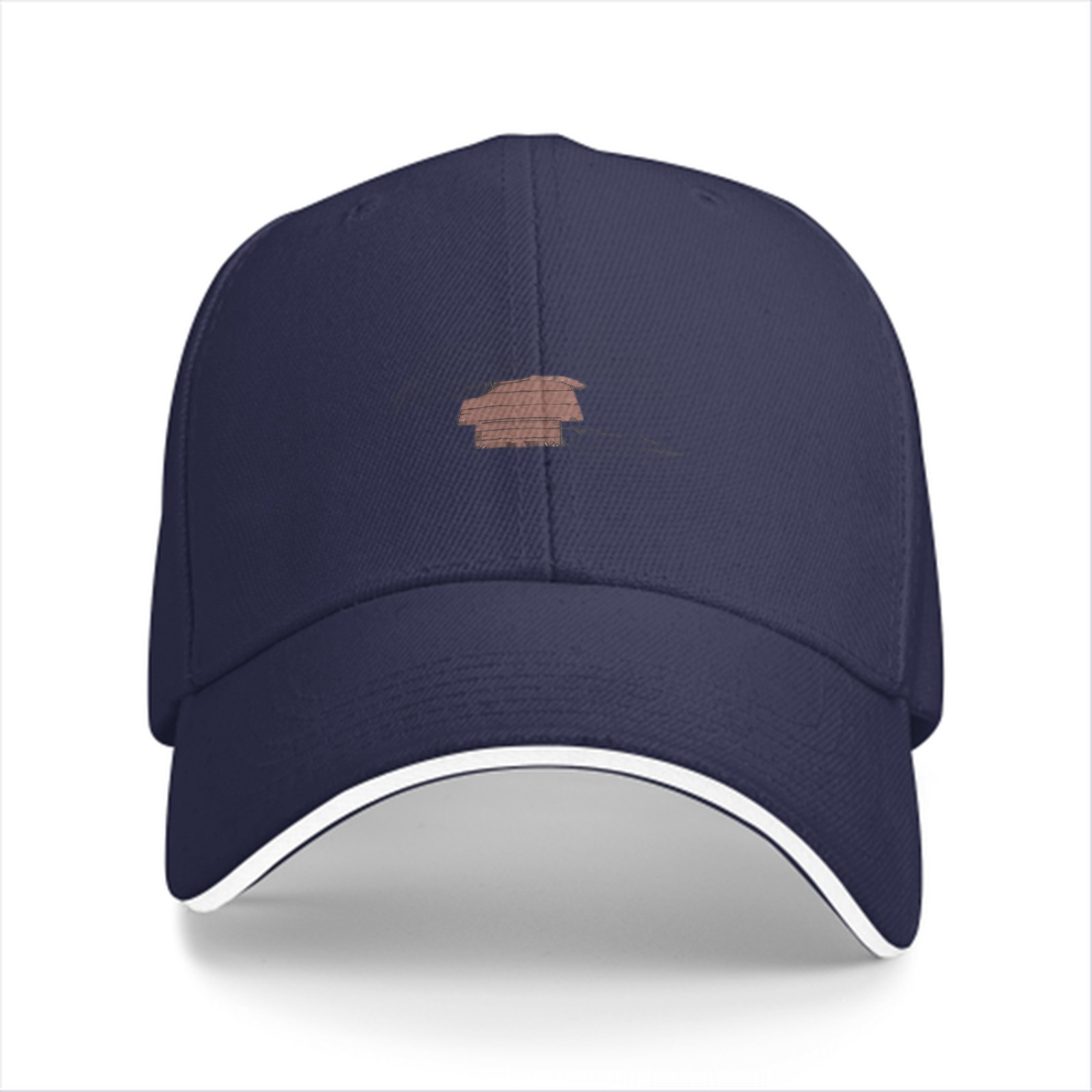 Black Baseball Cap With Small Red House Graphic Design