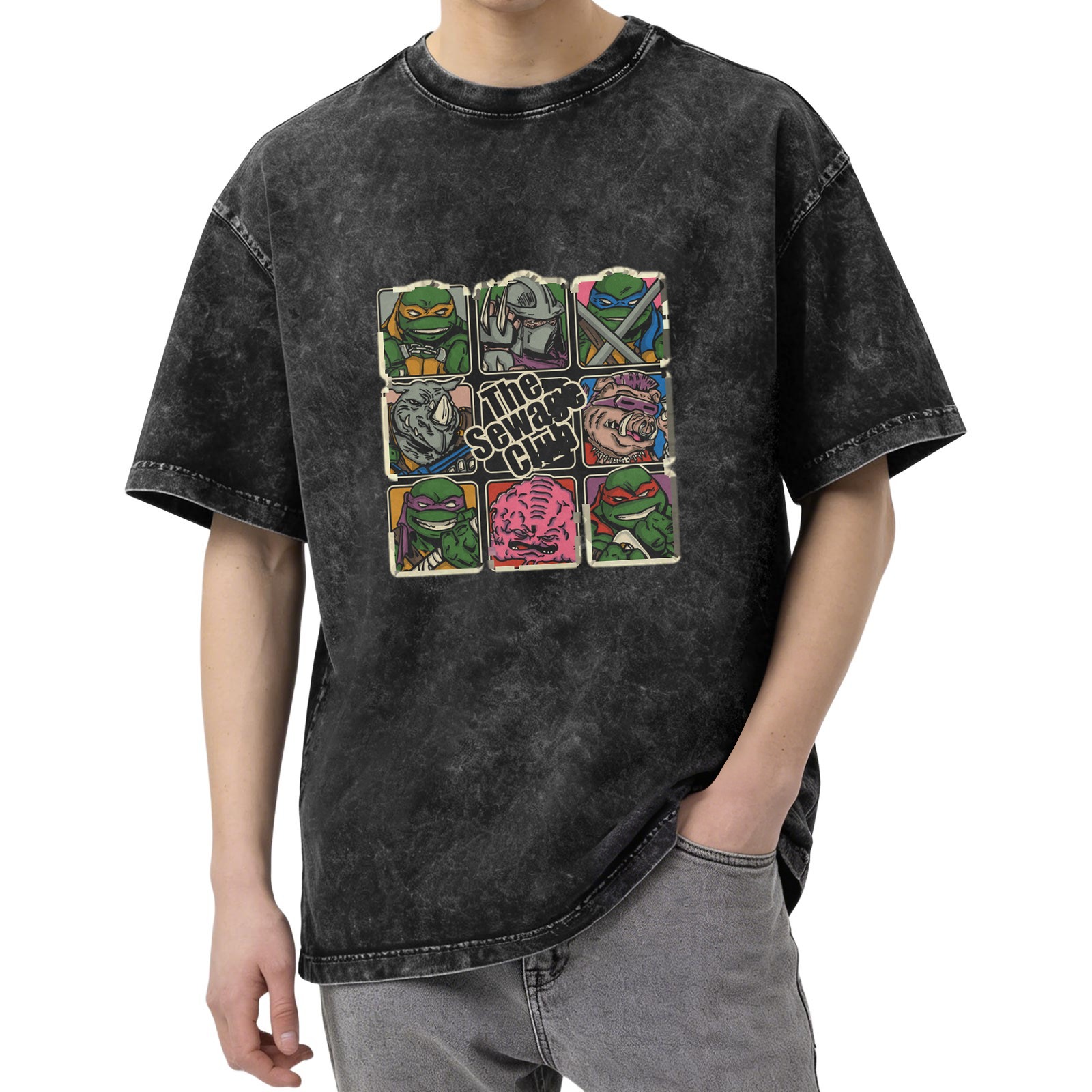Vintage Teenage Mutant Ninja Turtles The Sewage Club Graphic T-Shirt