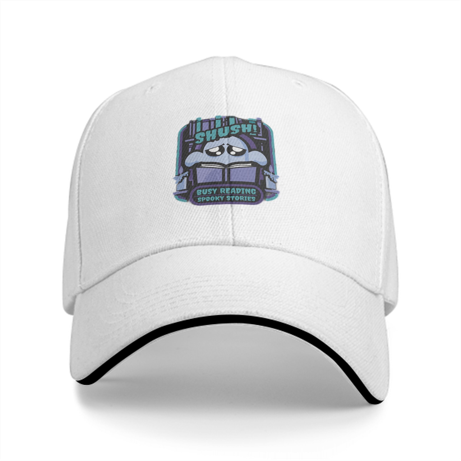 Shush Busy Reading Spooky Stories Graphic Baseball Cap