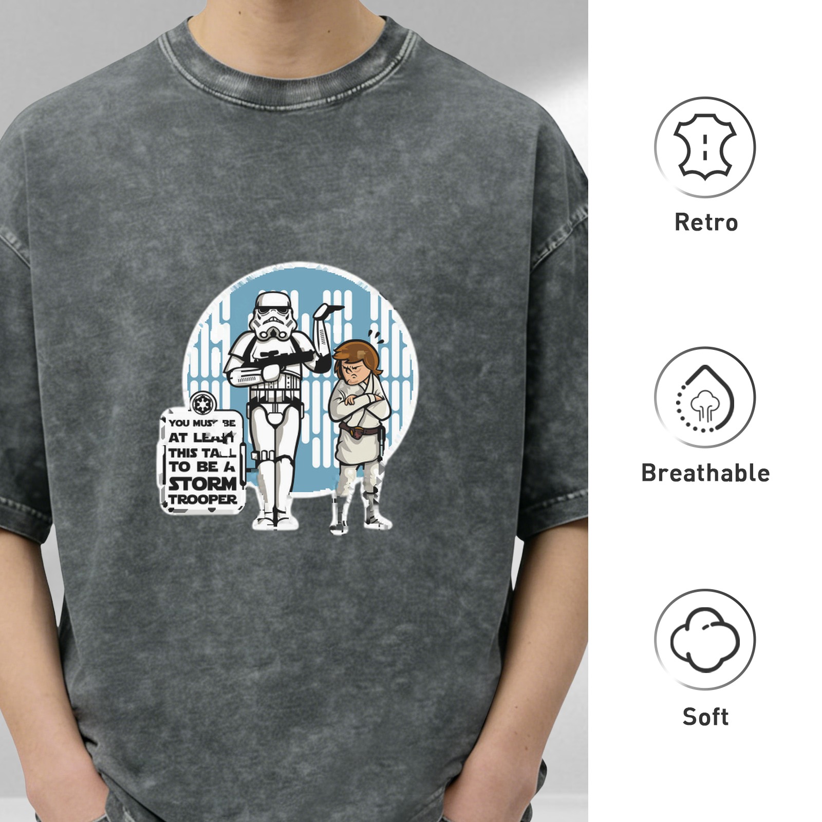 Star Wars Stormtrooper Height Check Graphic T-Shirt