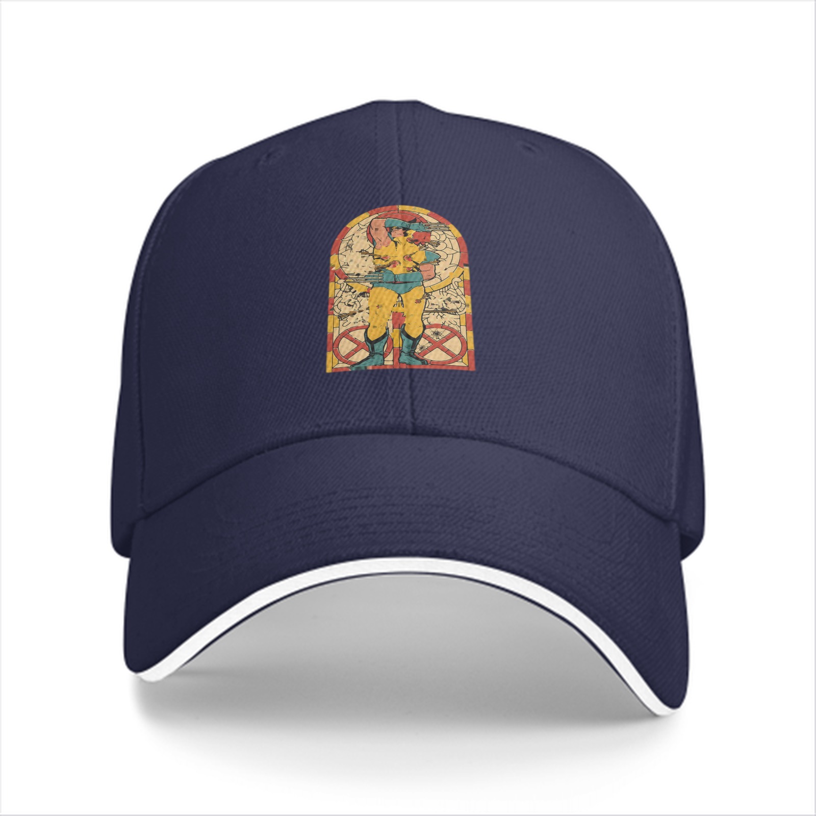 Black baseball cap with retro Wolverine X-Men graphic print