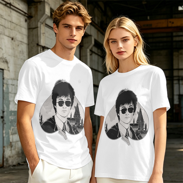 Olive Green T-Shirt With Harry Potter Wearing Sunglasses Print
