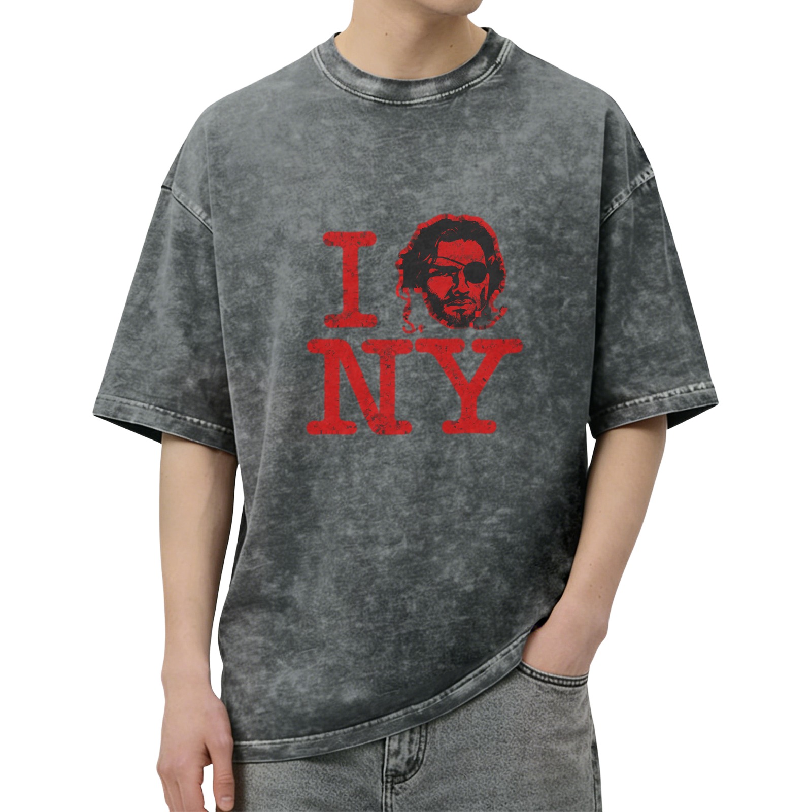 Vintage Wash 'I Heart NY' Snake Plissken Graphic T-Shirt