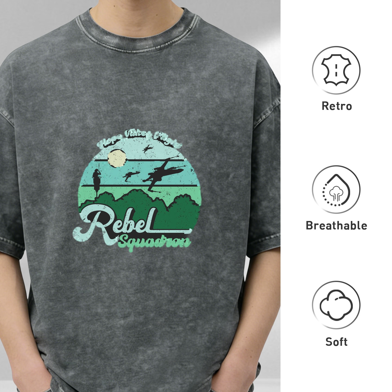 Rebel Squadron Star Wars Graphic Stonewashed T-Shirt