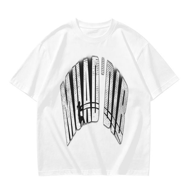 Olive green graphic t-shirt with arched distressed text print