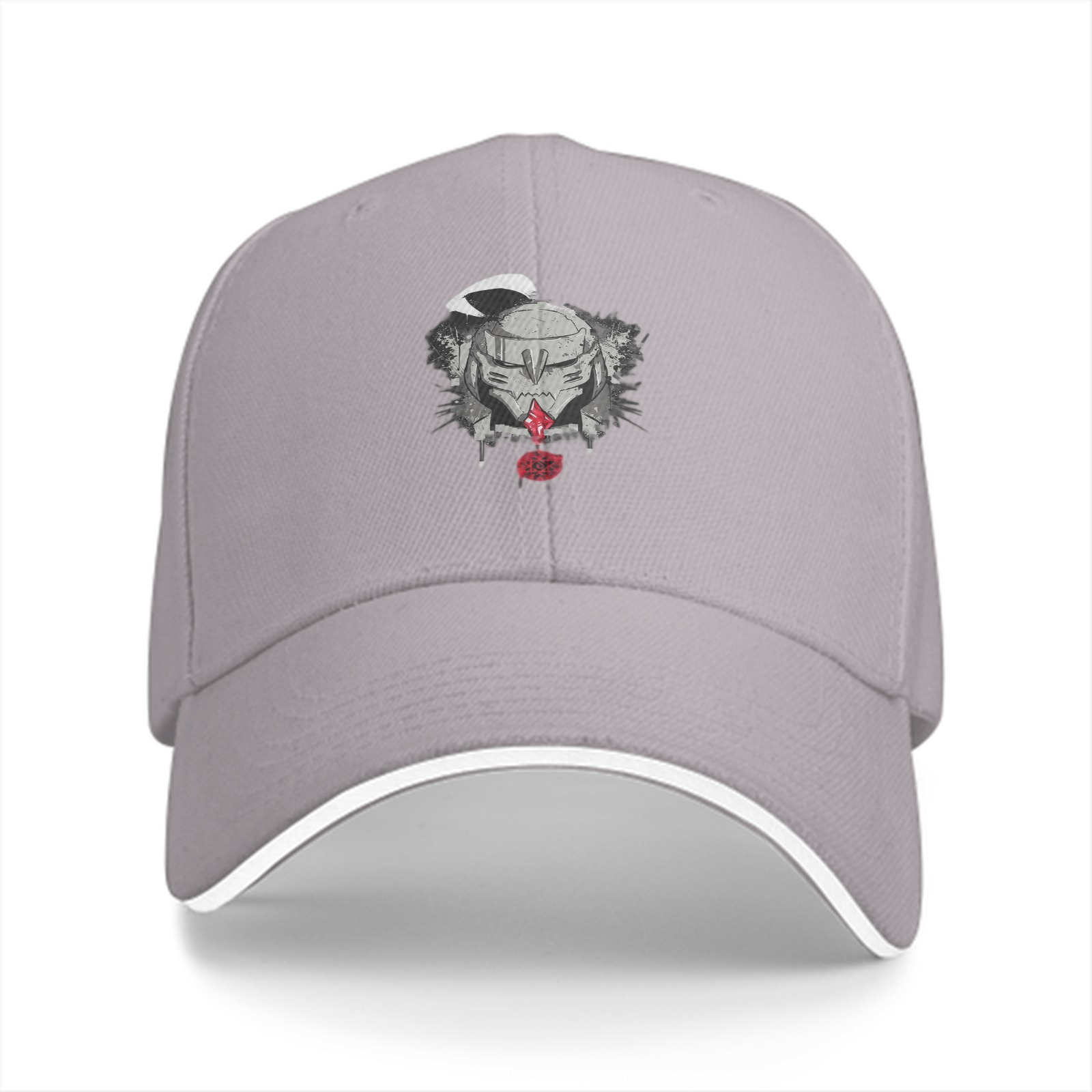 Black Baseball Cap With Fantasy Warrior Helmet Graphic