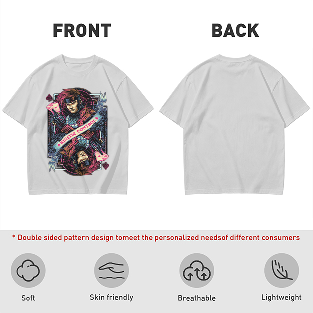Olive T-Shirt With Gambit Kinetic Control Playing Card Art