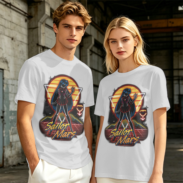 Sailor Mars Retro Synthwave Graphic T-Shirt Design
