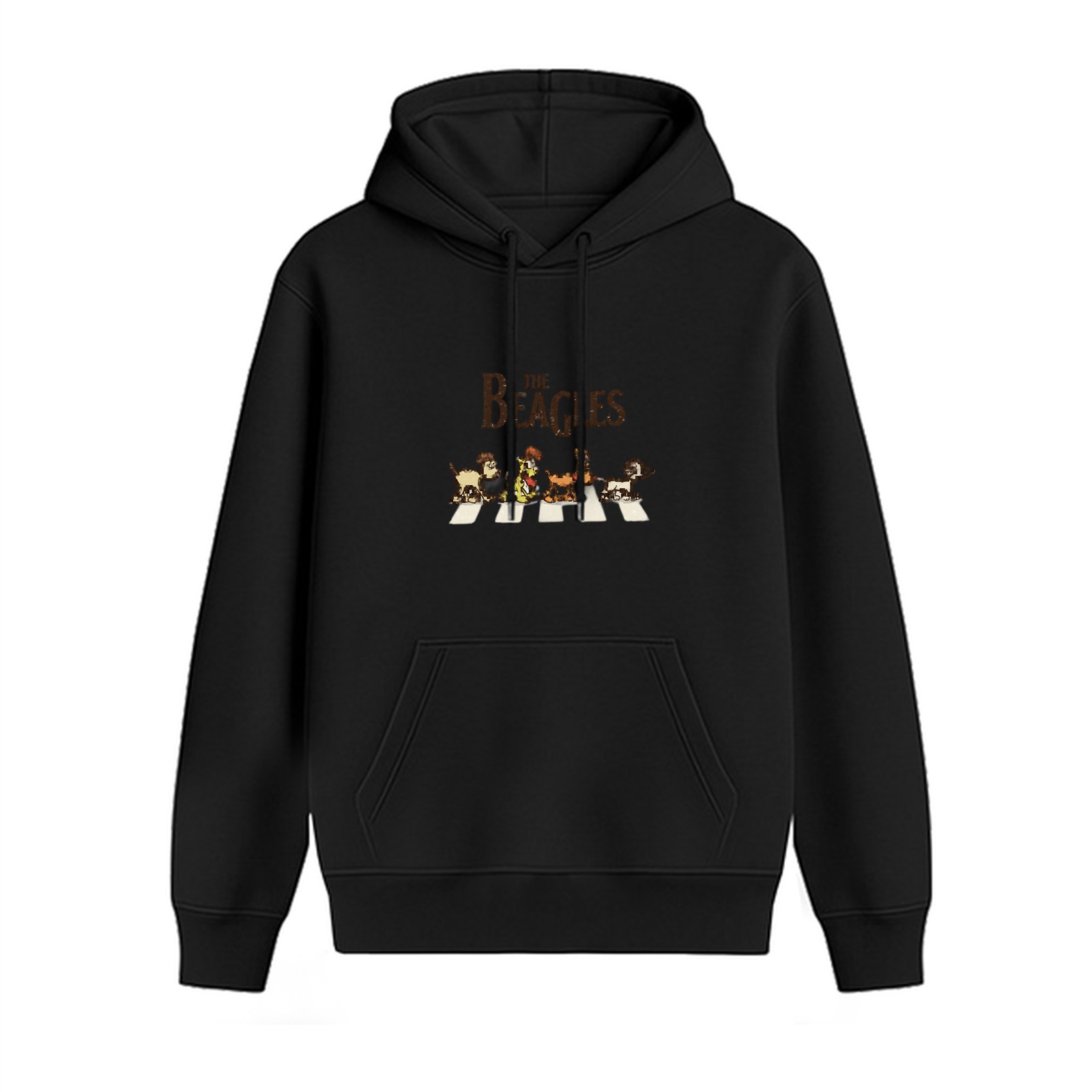 Black Hoodie With The Beagles Dog Abbey Road Print
