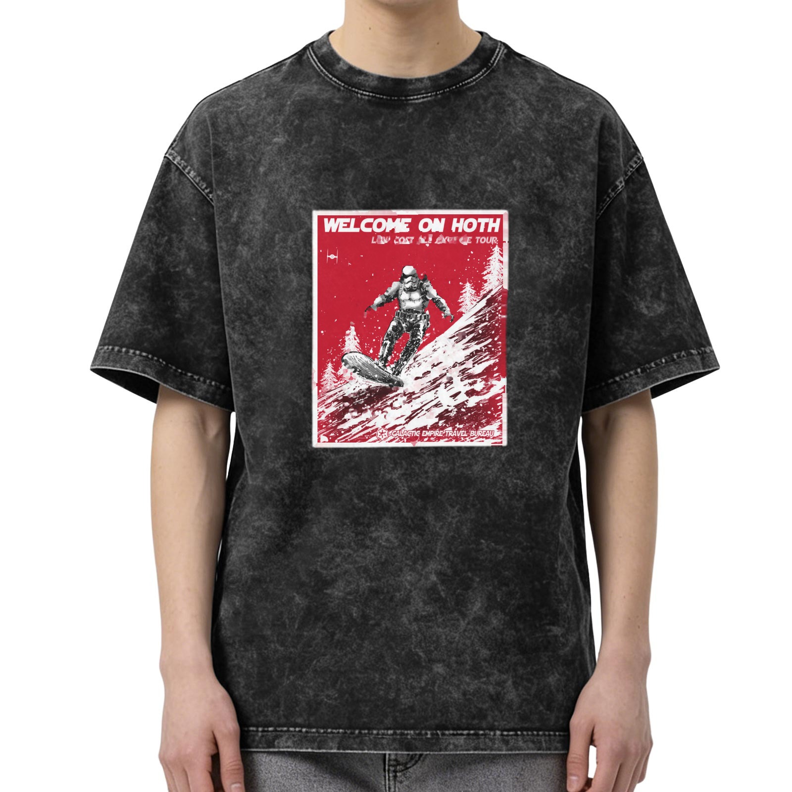 Welcome On Hoth Stormtrooper Snowboarding Acid Wash T-Shirt