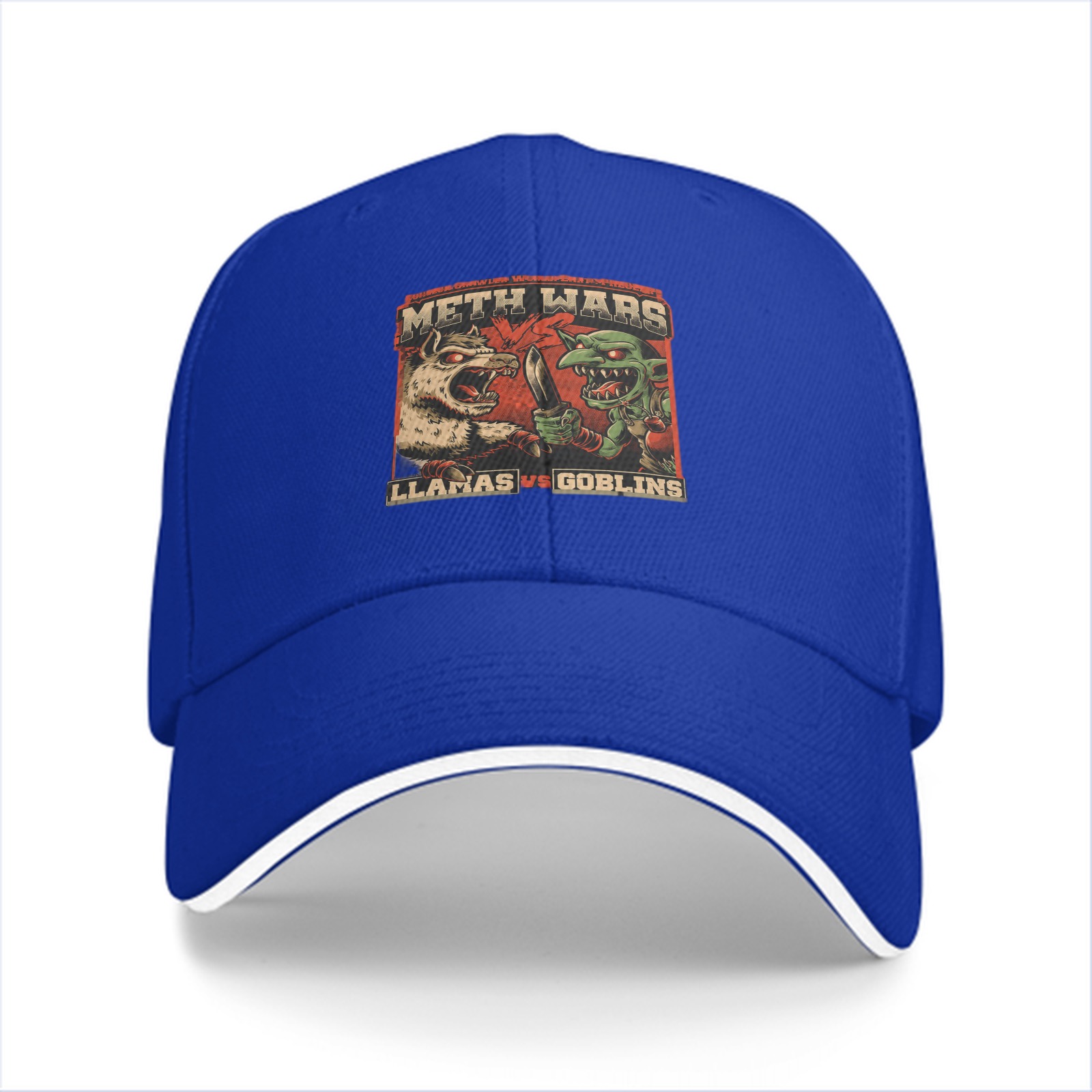 Meth Wars Llamas vs Goblins Graphic Baseball Cap