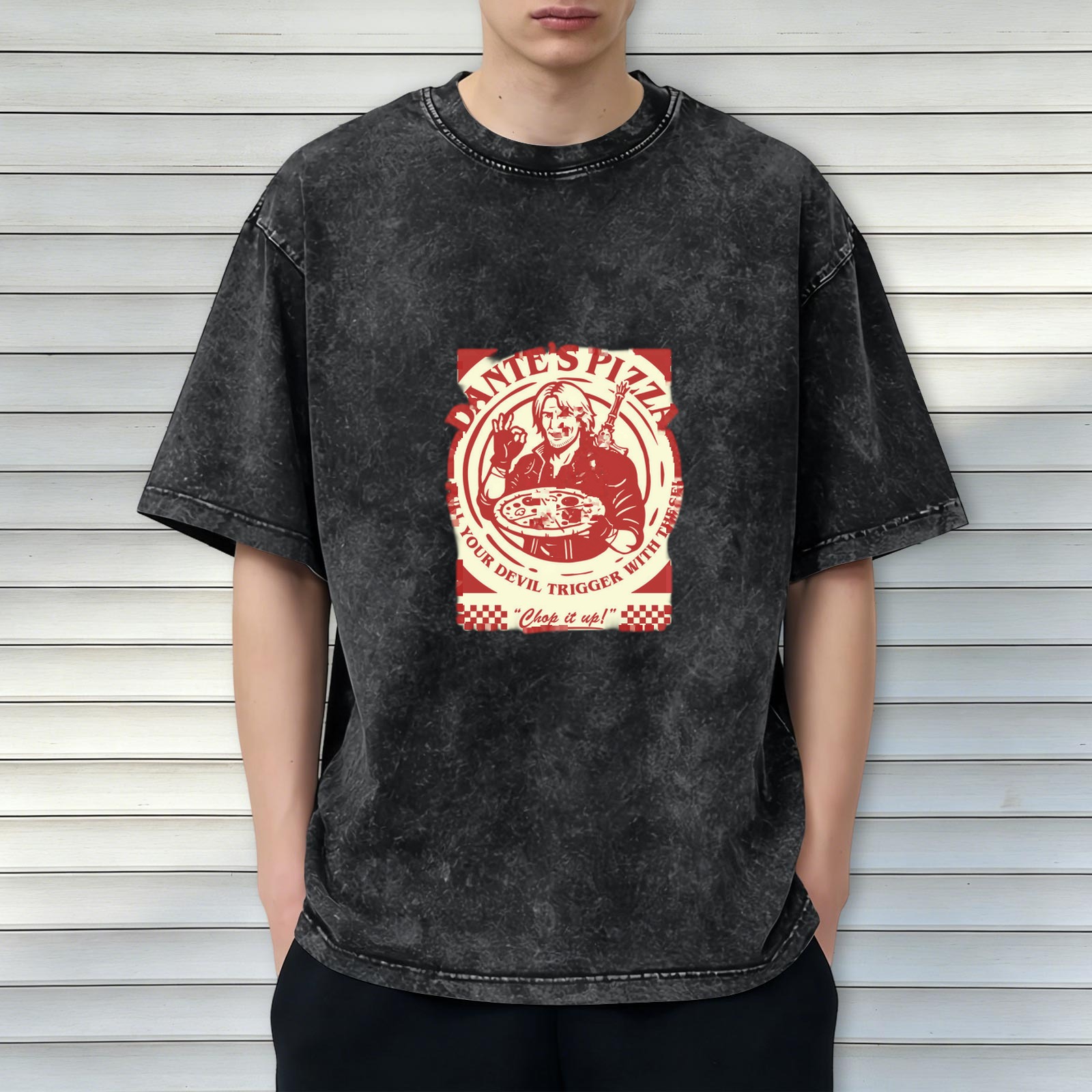 Dante's Pizza Devil Trigger Vintage Washed Graphic T-Shirt