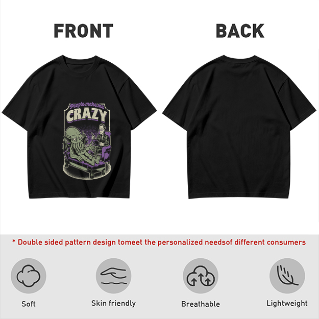 People Make Me Crazy Cthulhu Therapy Graphic T-Shirt
