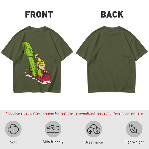 Grinch and Cindy Lou Who Sledding Graphic T-Shirt