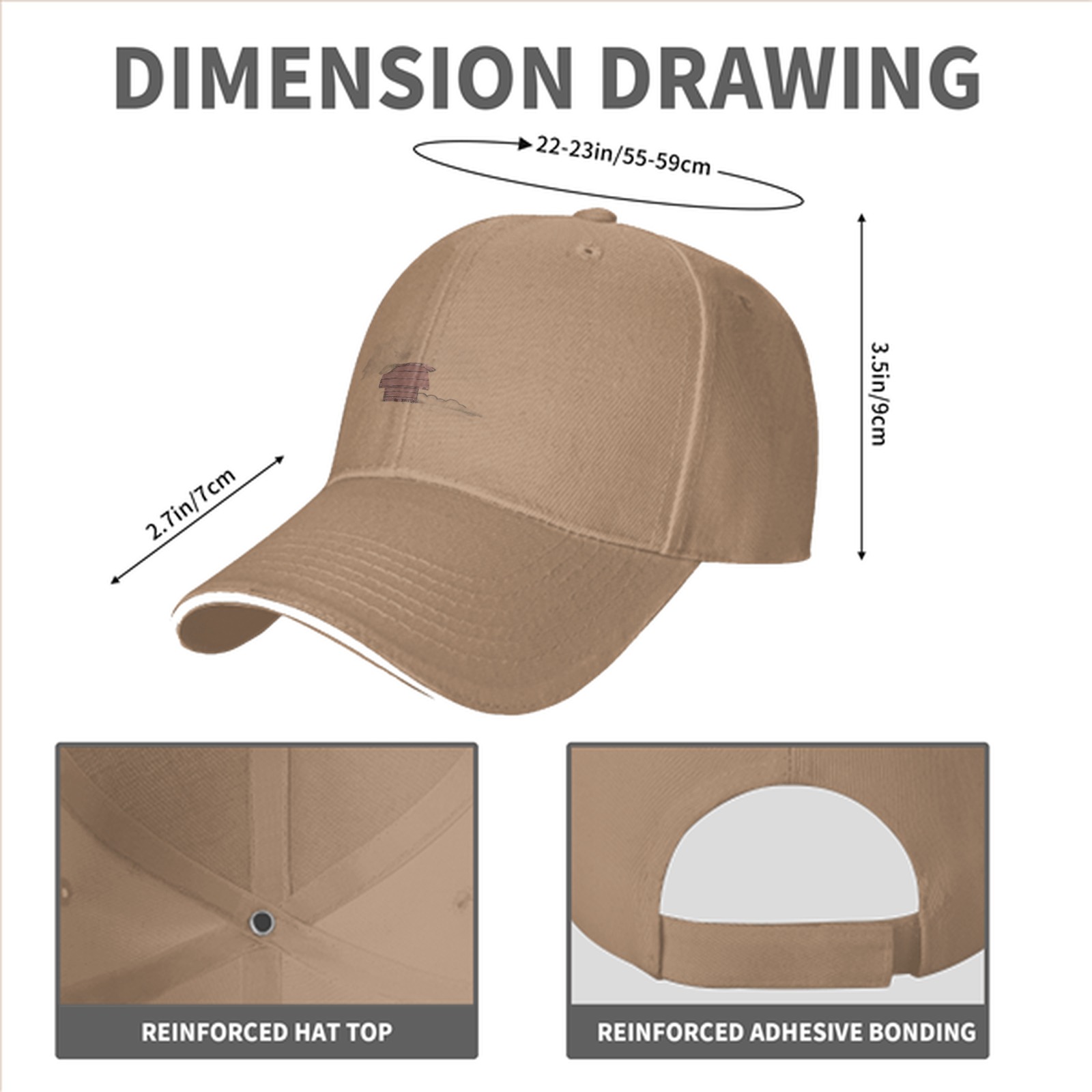 Black Baseball Cap With Small Red House Graphic Design