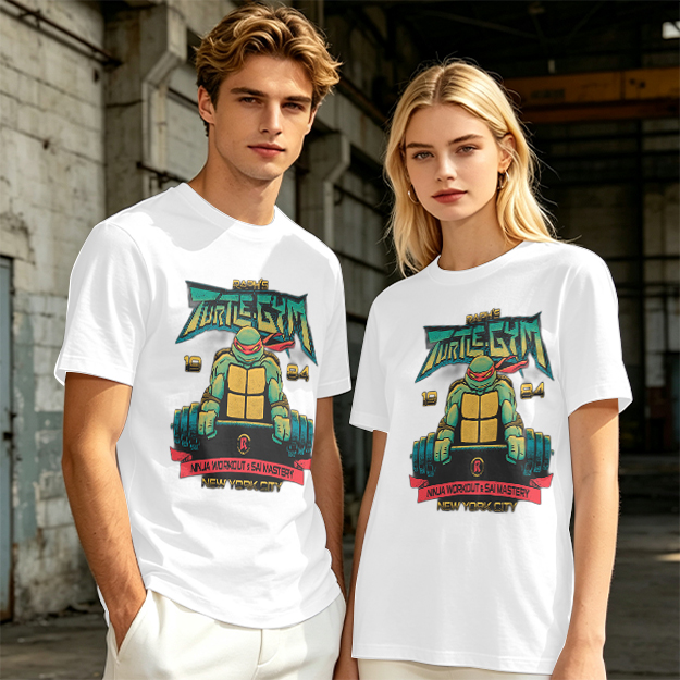 Olive T-shirt with Teenage Mutant Ninja Turtle Gym Print