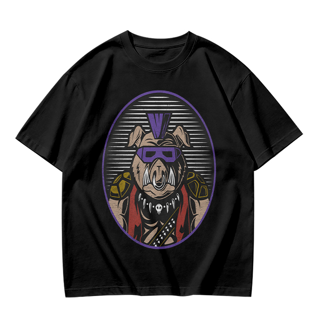 Olive T-Shirt With Punk Bulldog Graphic Print